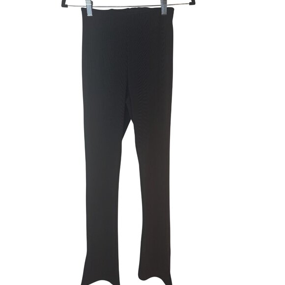2/$30 ZARA Womens Small Black Split Hem Leggings Flare Pants - Picture 1 of 16